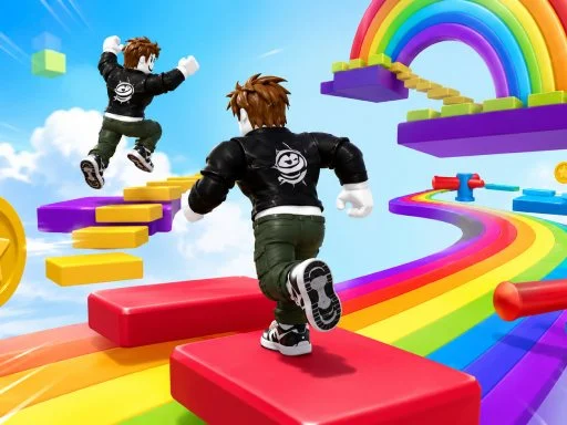Obby Rainbow Parkour Two Player - BIGWIN